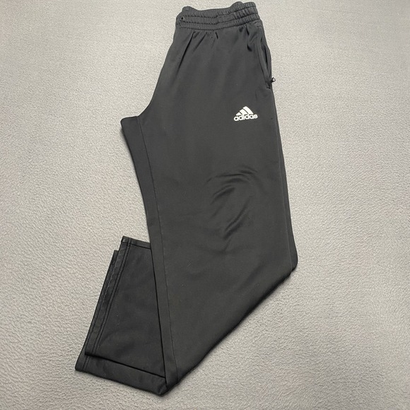 adidas Other - Adidas Pants Mens‎ Large Black Athletic Track Straight Leg Zipper Pockets Logo